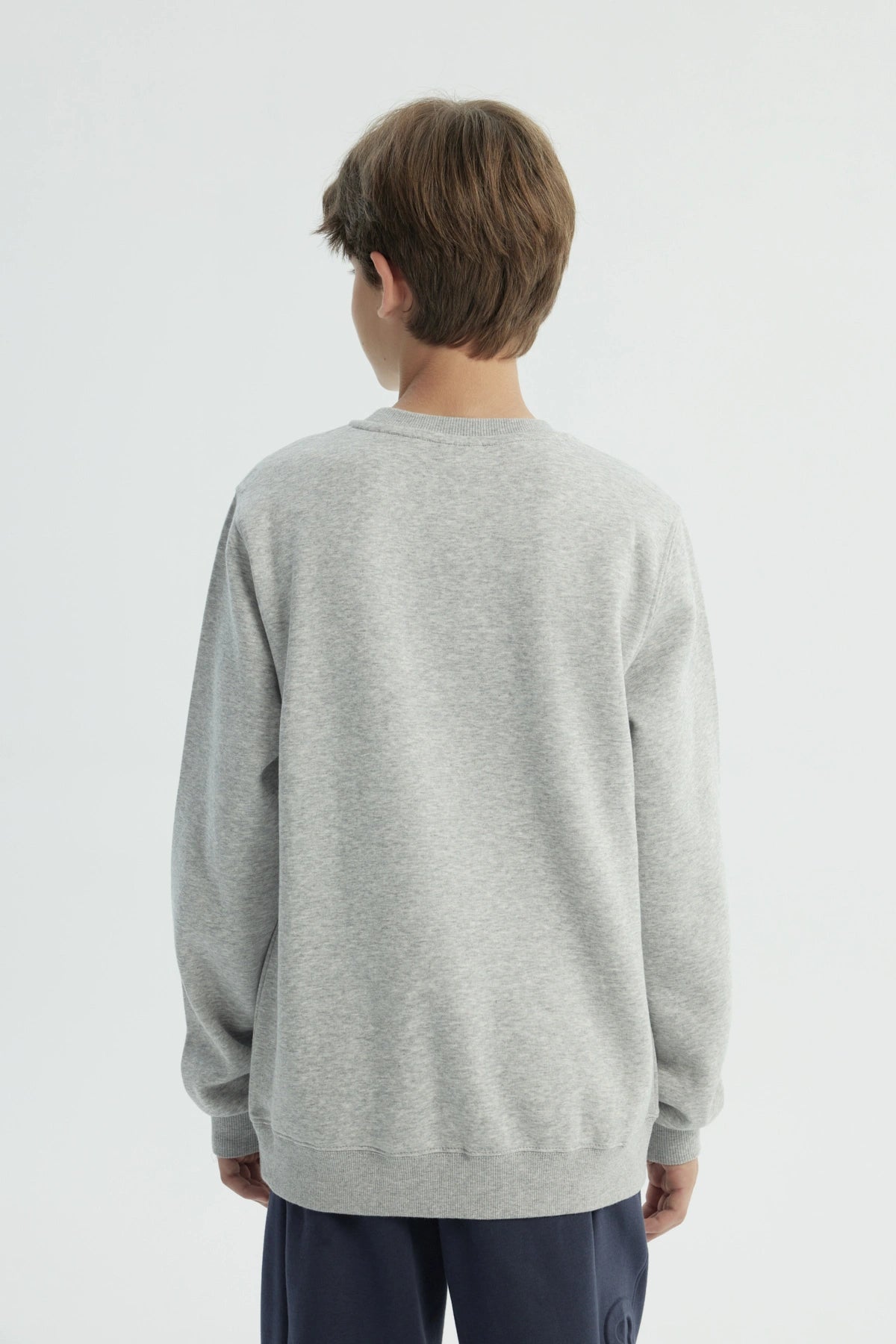 Polerón Niño Slim Gris Melange