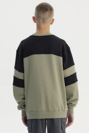 Polerón Niño Ancho Cuello Redondo Verde Militar