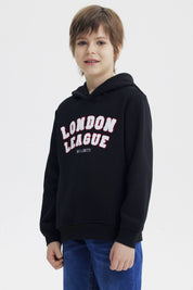 Polerón Niño Slim Con Gorro Negro