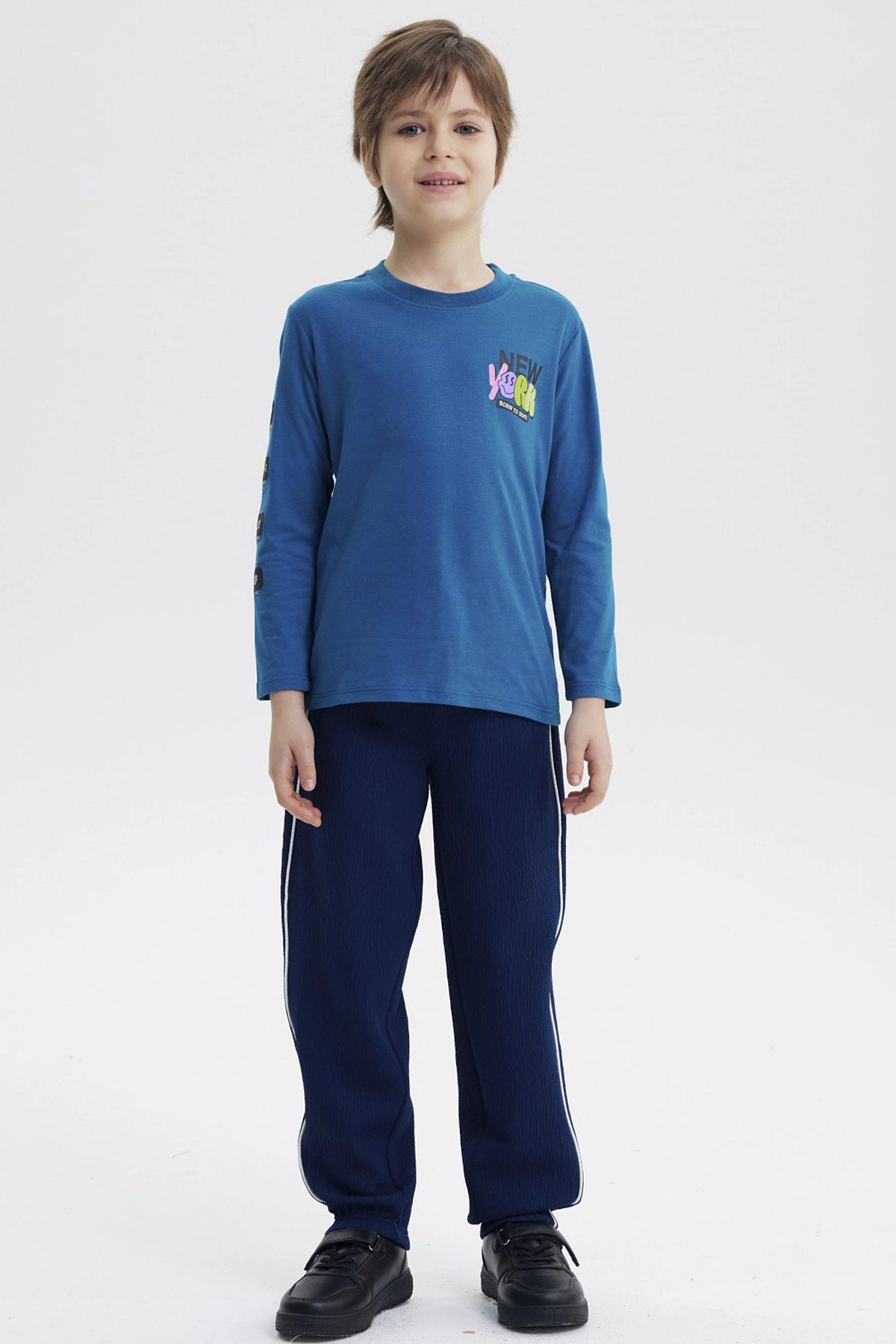 Polera Niño Slim Azul Petroleo
