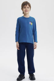 Polera Niño Slim Azul Petroleo