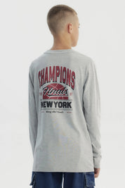 Polera Niño Slim Gris Melange