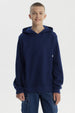 Polerón Niño Slim Con Gorro Azul Oscuro
