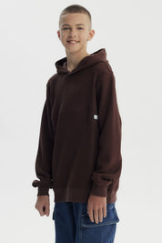 Polerón Niño Slim Con Gorro Café