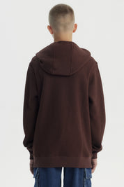 Polerón Niño Slim Con Gorro Café