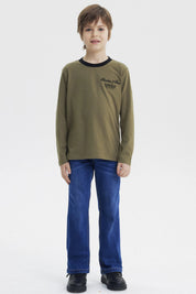 Polera Niño Slim Verde Militar