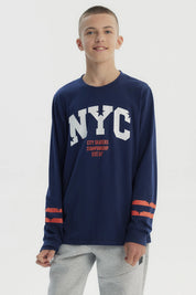 Polera Niño Slim Azul Oscuro