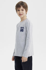 Polera Niño Slim Gris Melange