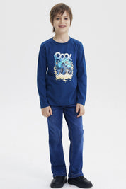 Polera Niño Slim Petroleo