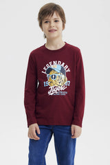 Polera Niño Slim Burdeo