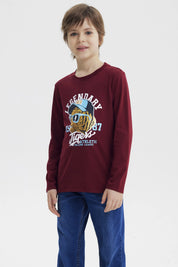 Polera Niño Slim Burdeo