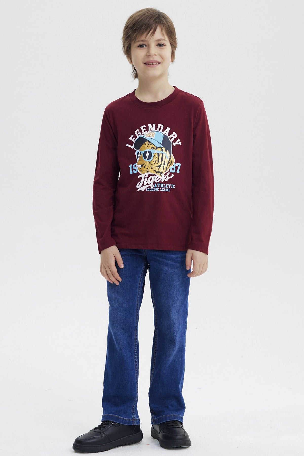 Polera Niño Slim Burdeo