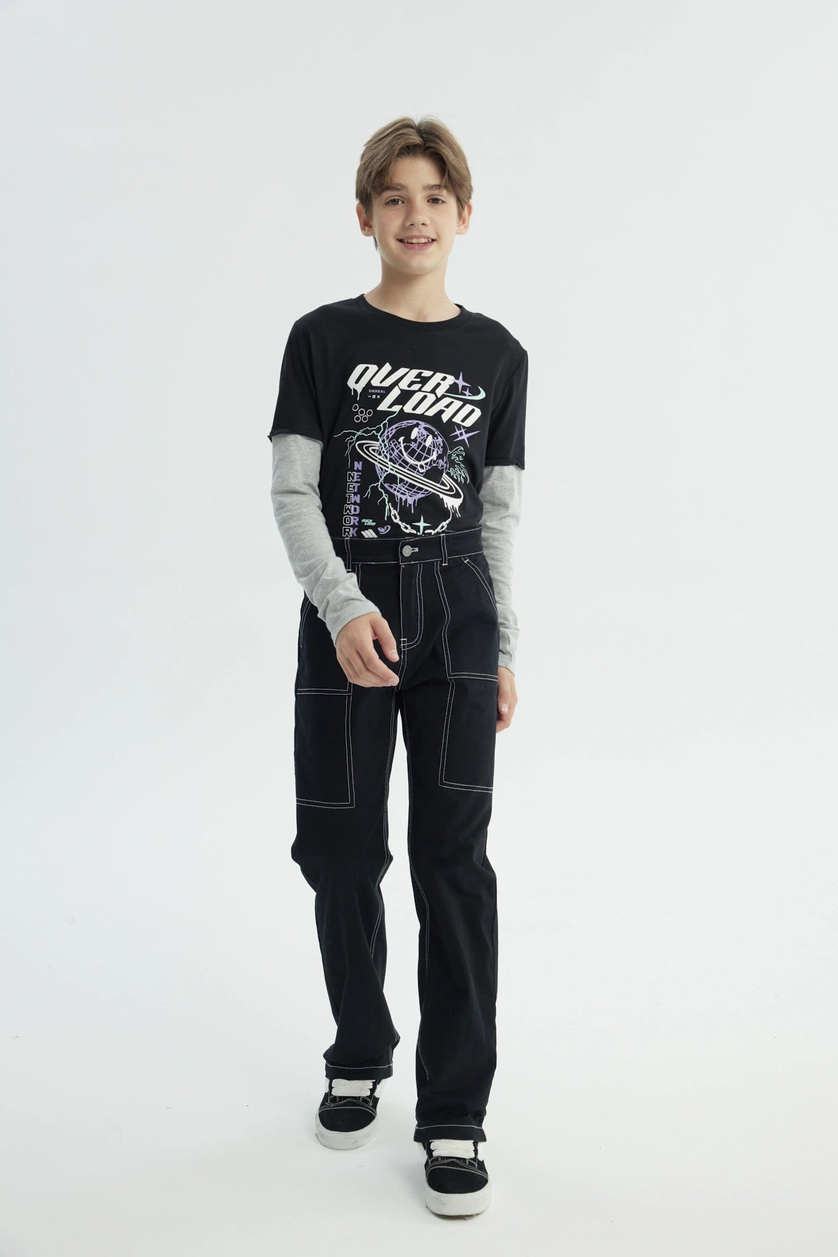 Pantalón Niño Calce Recto Negro