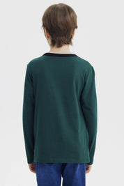 Polera Niño Slim Verde Oscuro