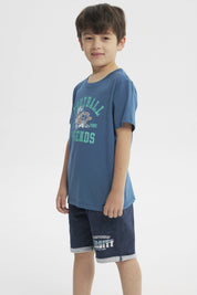 Polera Slim Niño Petroleo