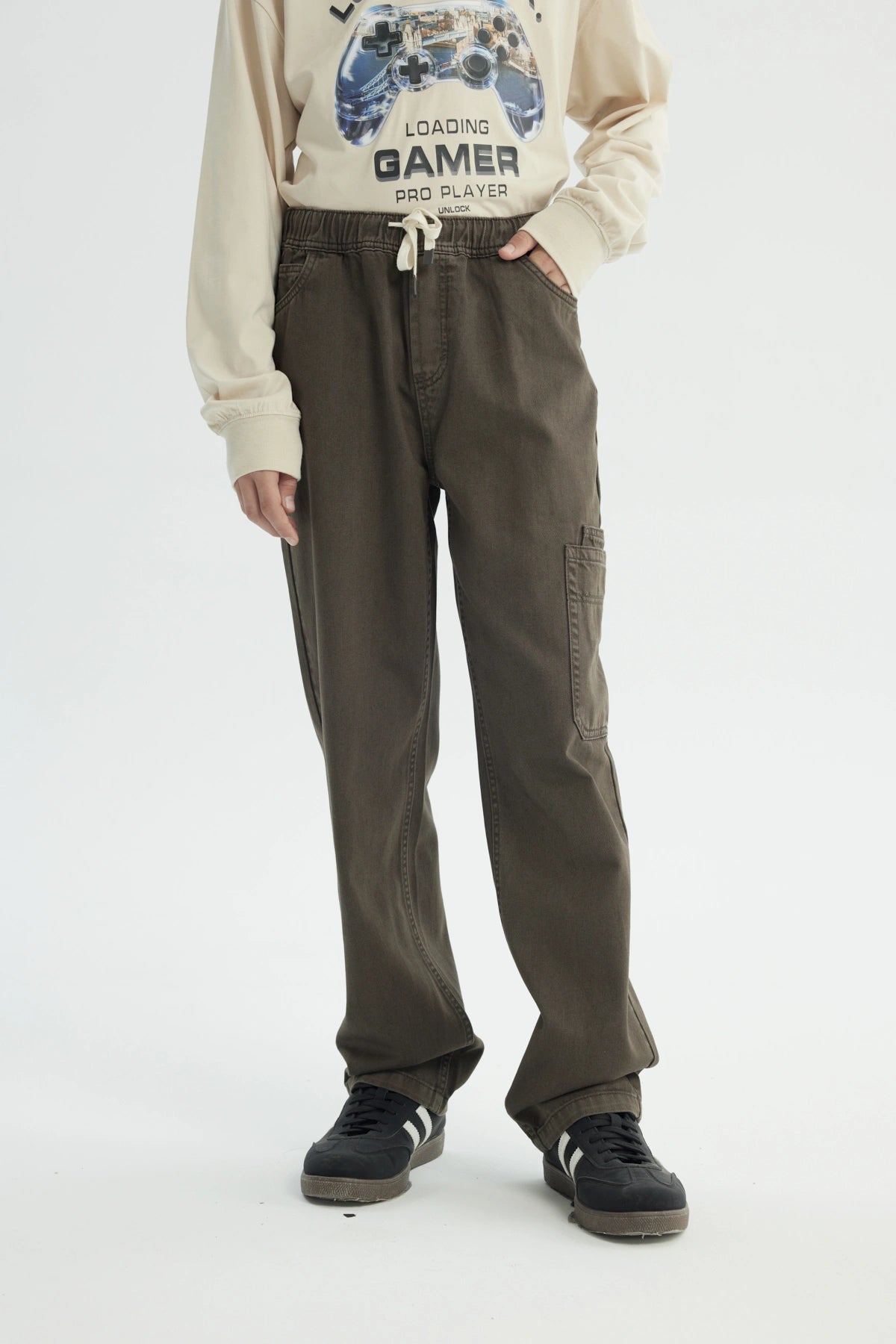 Pantalón Niño Amplio Café