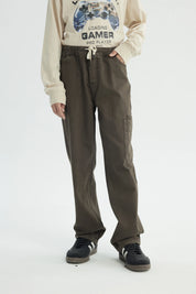 Pantalón Niño Amplio Café