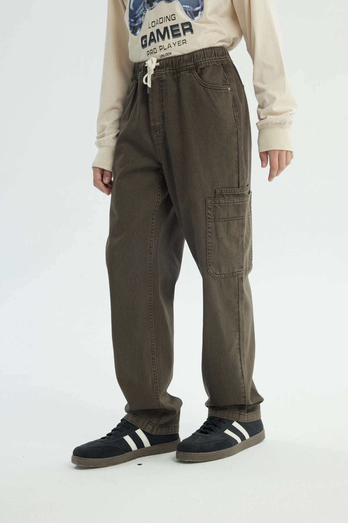 Pantalón Niño Amplio Café