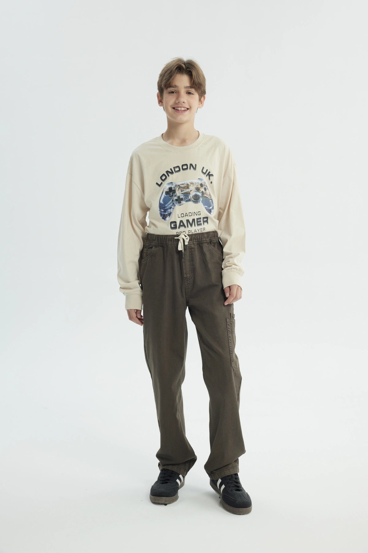 Pantalón Niño Amplio Café