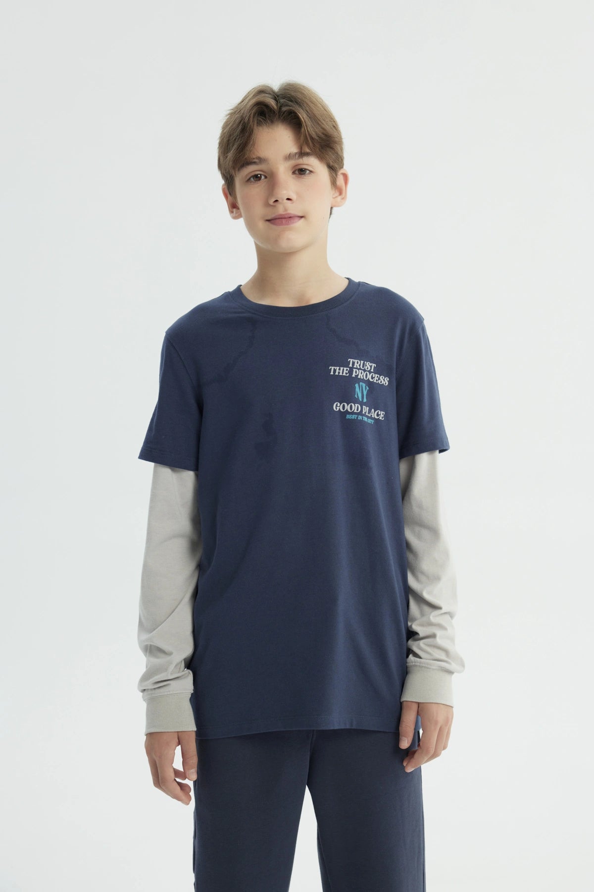 Polera Niño Regular Azul Oscuro