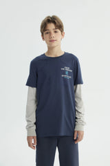 Polera Niño Regular Azul Oscuro