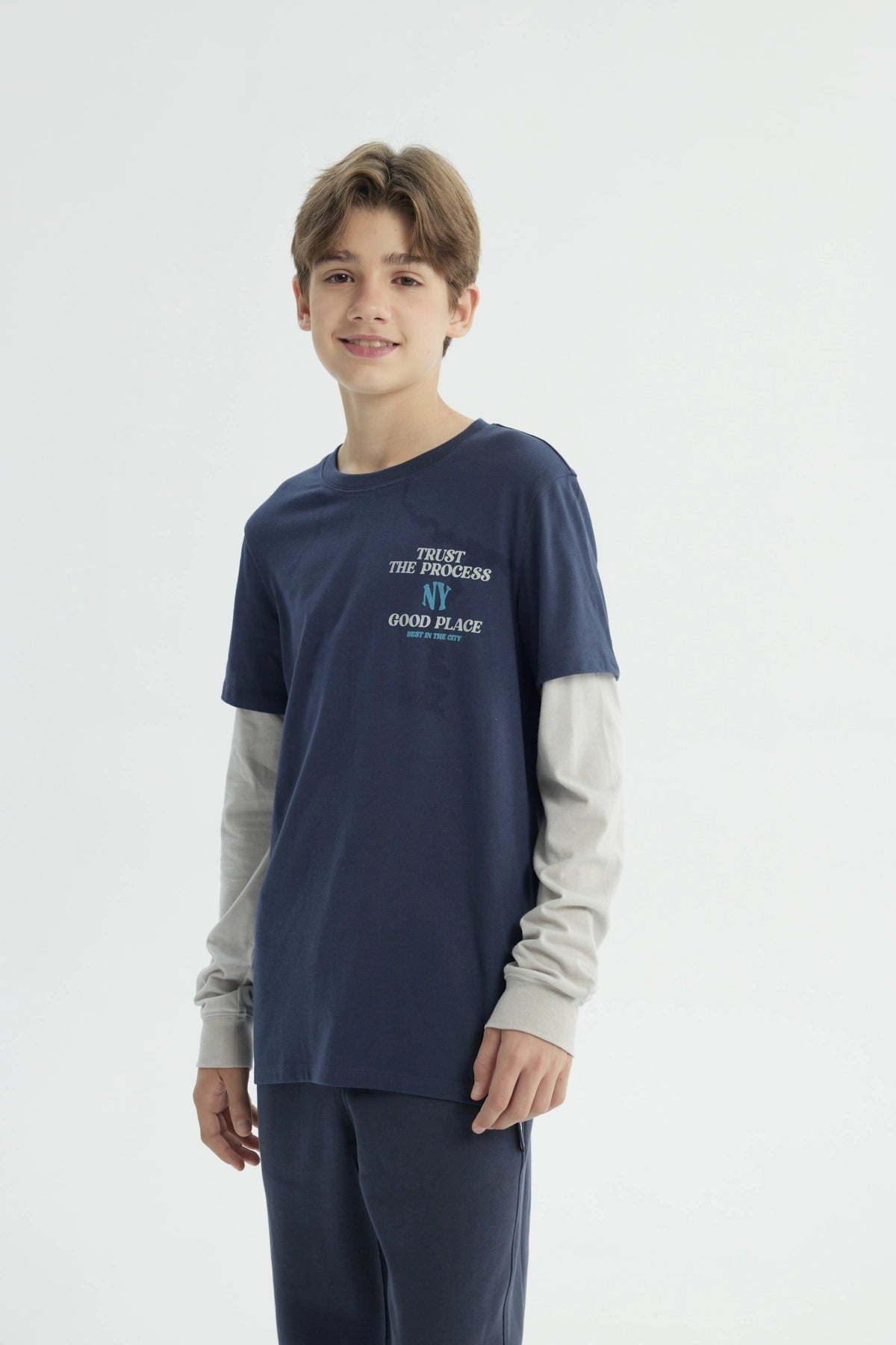 Polera Niño Regular Azul Oscuro