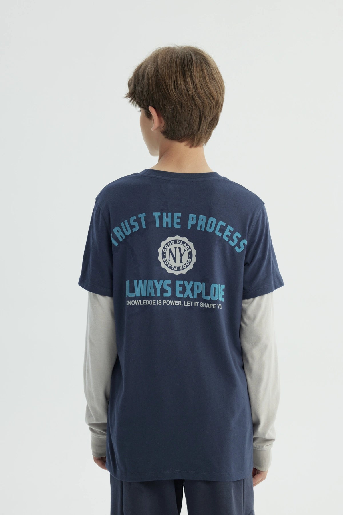 Polera Niño Regular Azul Oscuro