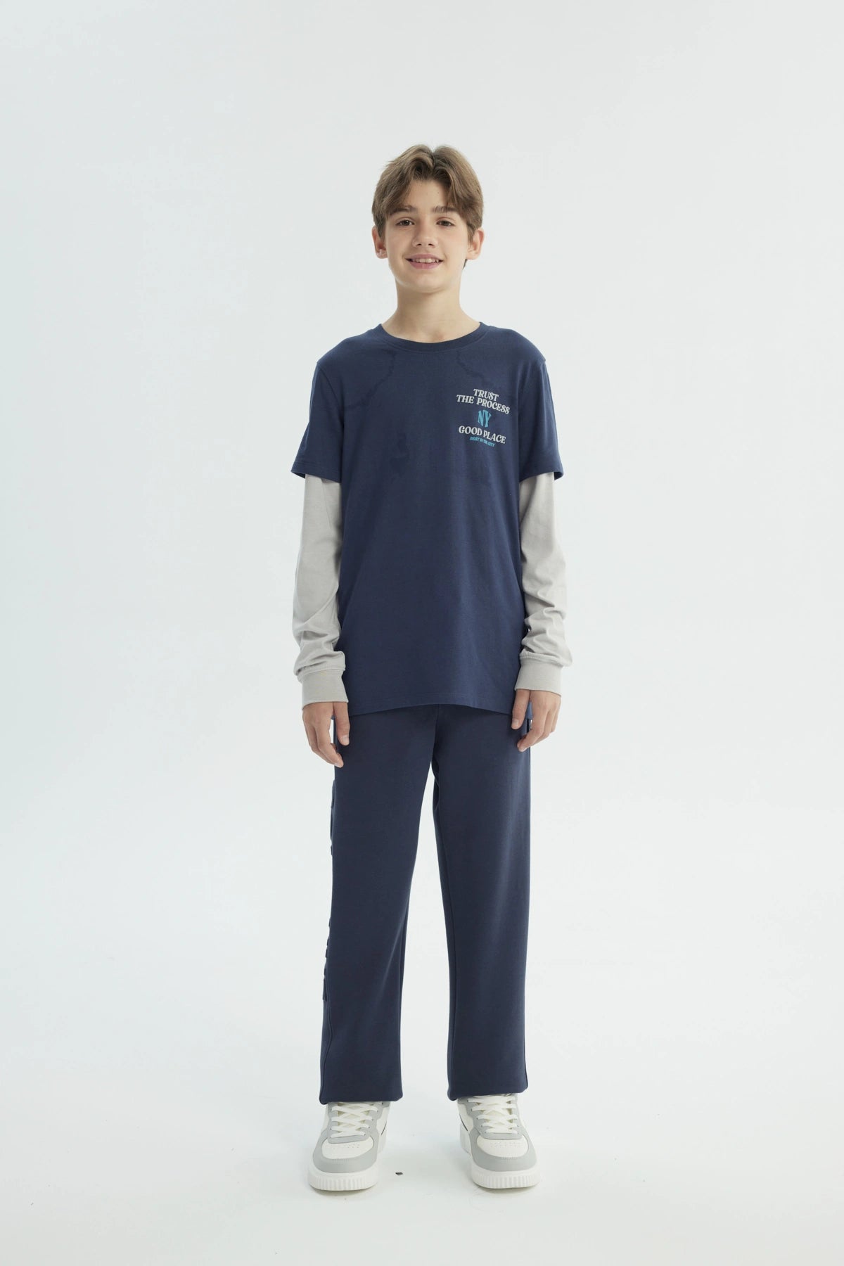 Polera Niño Regular Azul Oscuro