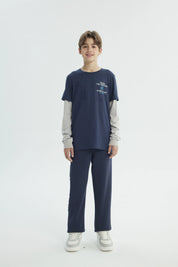 Polera Niño Regular Azul Oscuro