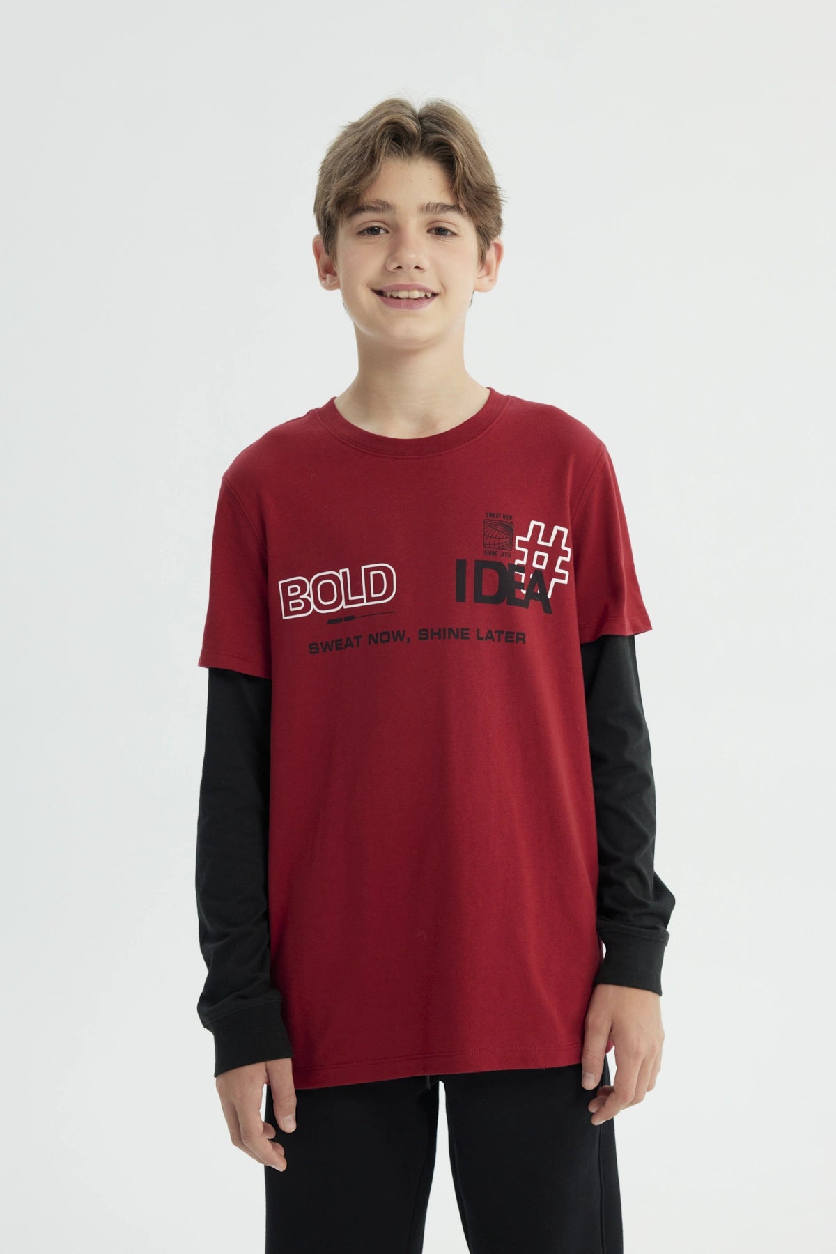 Polera Niño Regular Rojo Oscuro