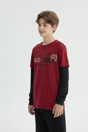 Polera Niño Regular Rojo Oscuro
