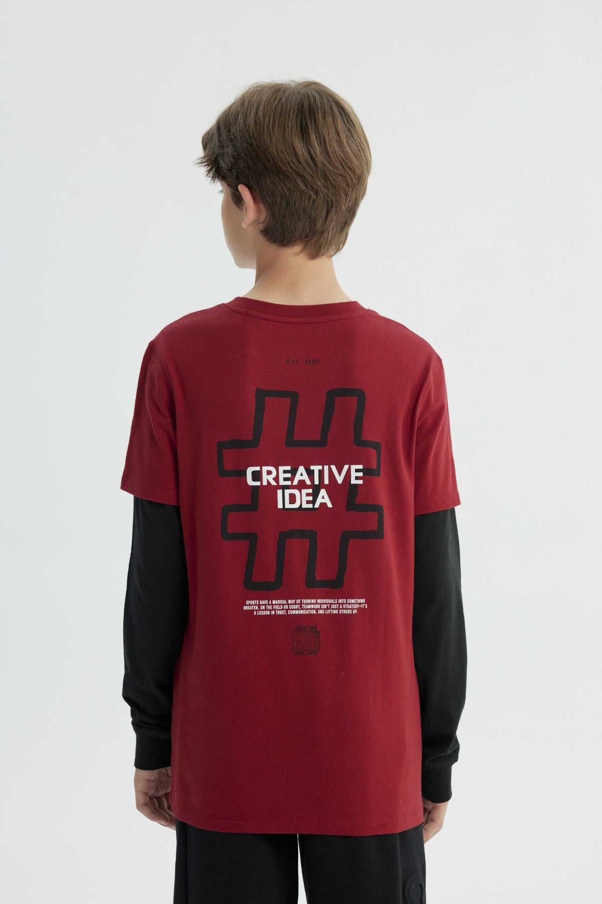 Polera Niño Regular Rojo Oscuro