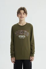 Polera Niño Regular Verde Militar