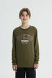 Polera Niño Regular Verde Militar