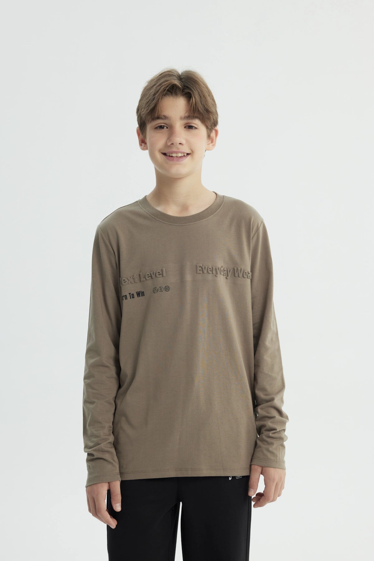 Polera Niño Regular Café Claro