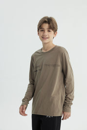 Polera Niño Regular Café Claro