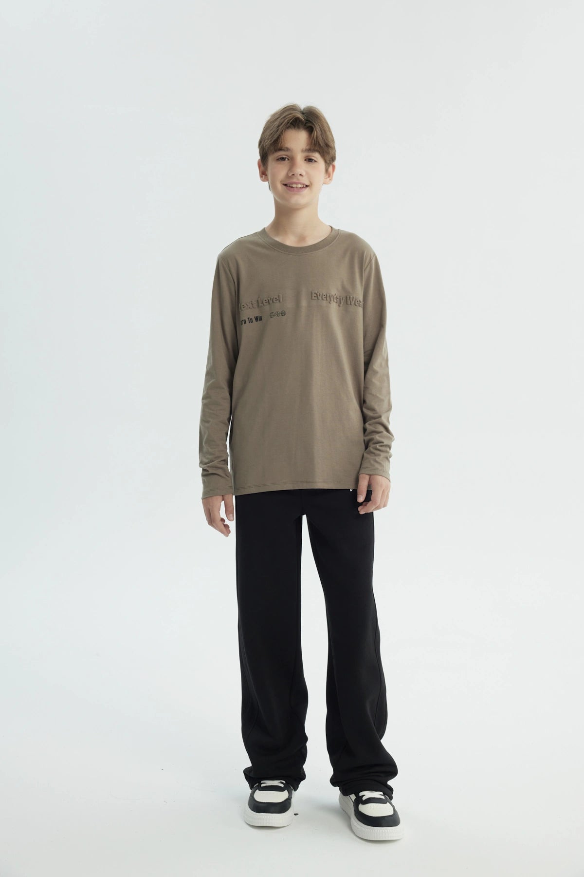 Polera Niño Regular Café Claro