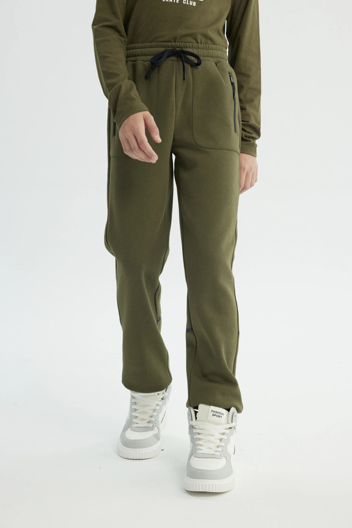 Pantalón Buzo Niño Clásico Verde Militar