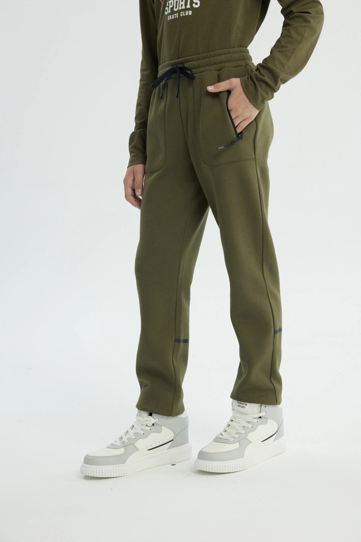 Pantalón Buzo Niño Clásico Verde Militar
