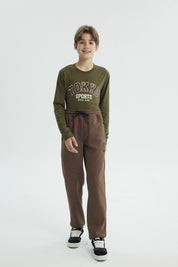 Pantalón Buzo Niño Clásico Café