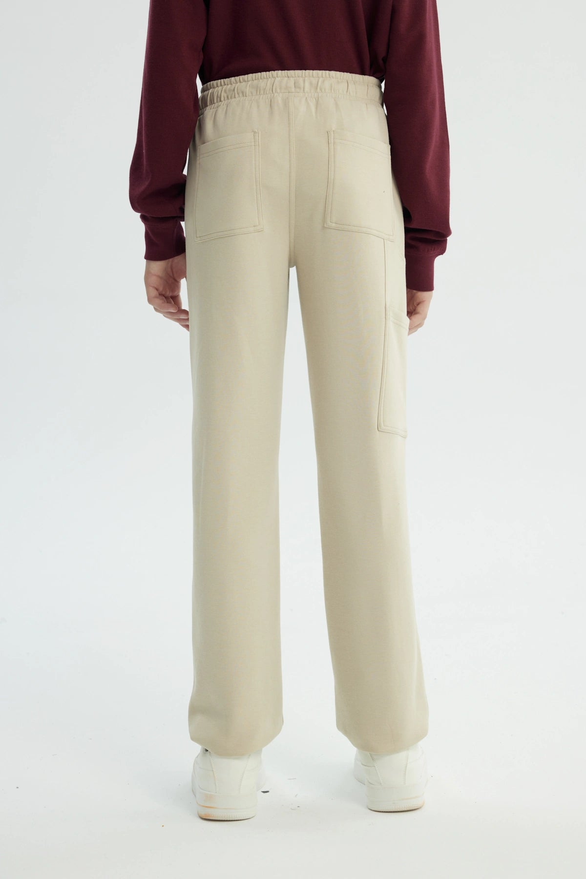 Pantalón Buzo Niño Pitillo Beige