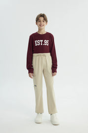 Pantalón Buzo Niño Pitillo Beige