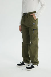 Pantalón Niño Calce Recto Verde Militar