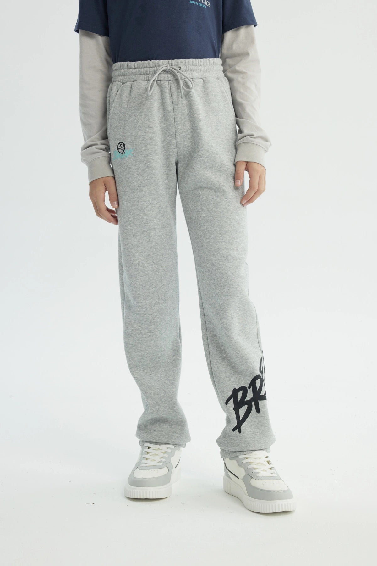 Pantalón Buzo Niño Clásico Gris Melange