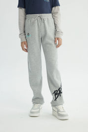 Pantalón Buzo Niño Clásico Gris Melange