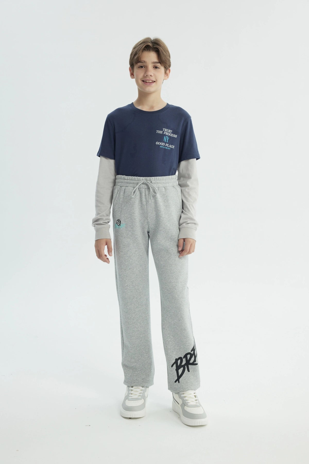 Pantalón Buzo Niño Clásico Gris Melange
