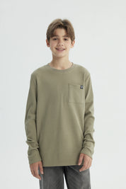 Polera Niño Regular Verde Militar