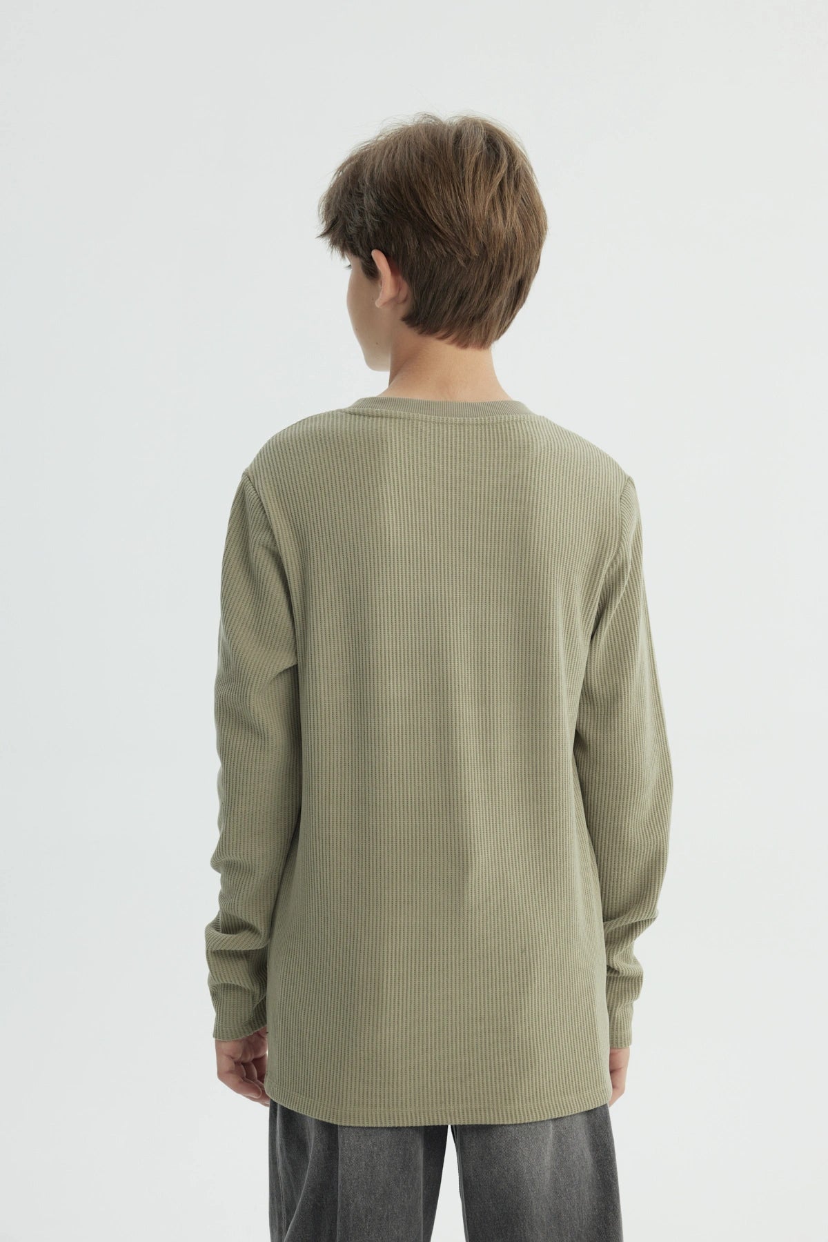 Polera Niño Regular Verde Militar