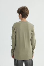 Polera Niño Regular Verde Militar