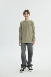 Polera Niño Regular Verde Militar